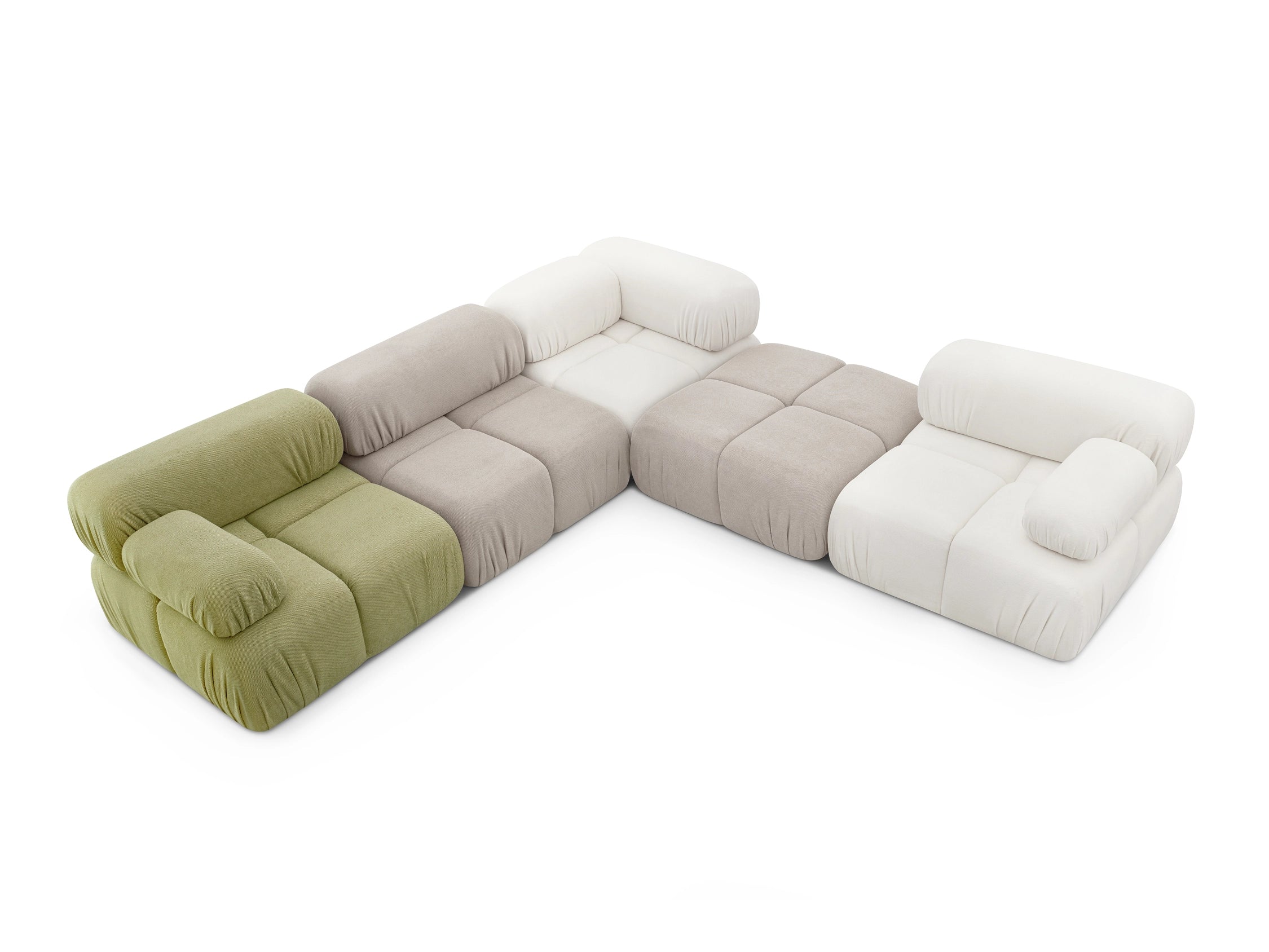 Anchor Modular Sofa five-seat mixed-color configuration, rear studio view