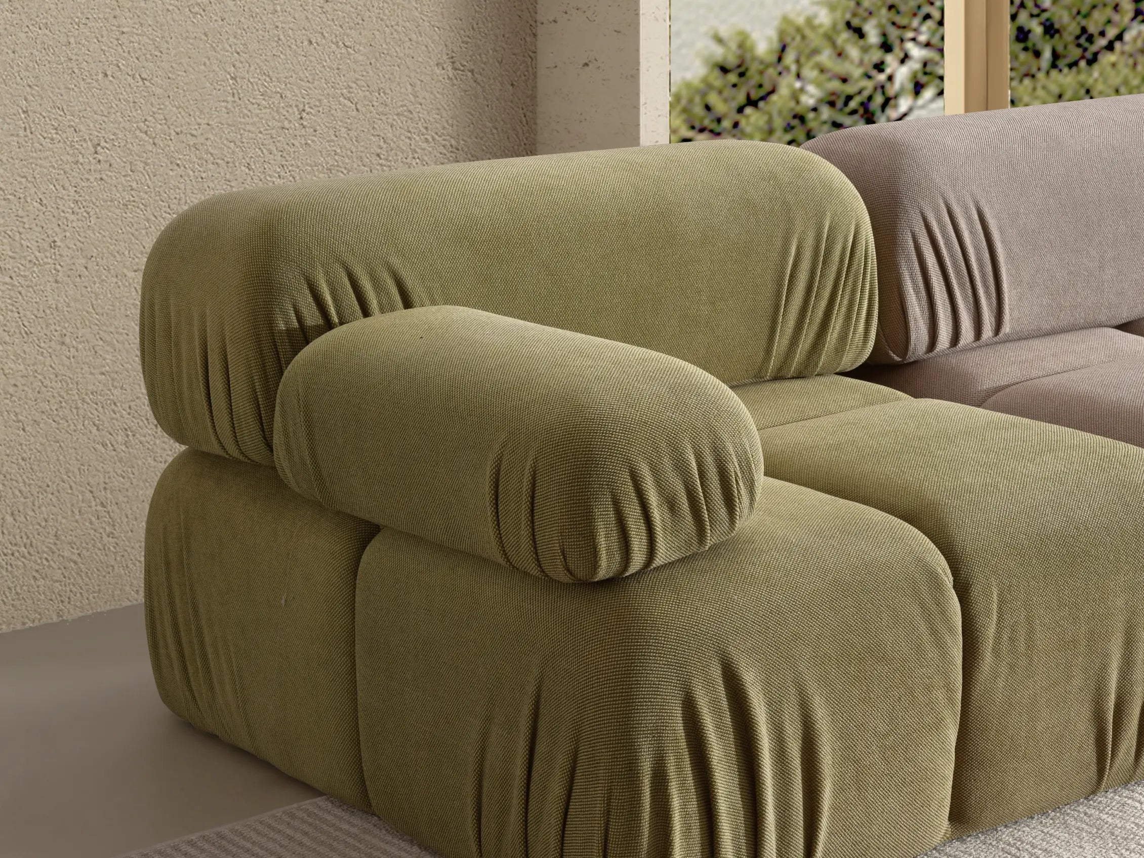 Anchor Modular Sofa Fern Green and Fog Grey
