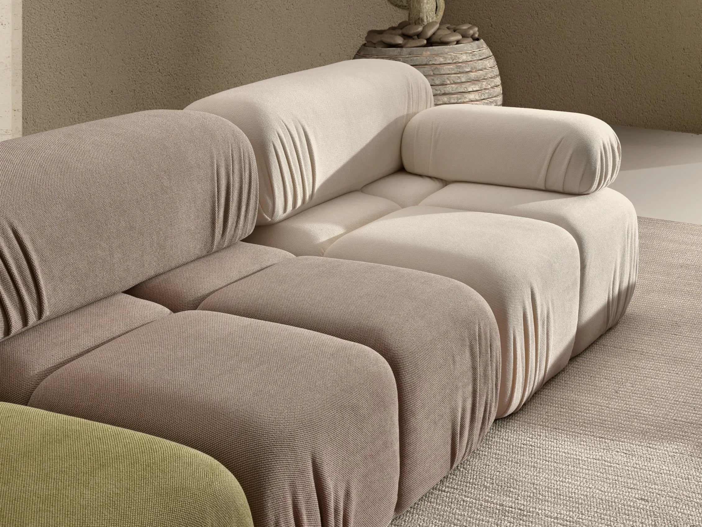 Anchor Modular Sofa in multi-color configuration for a playful yet elegant look
