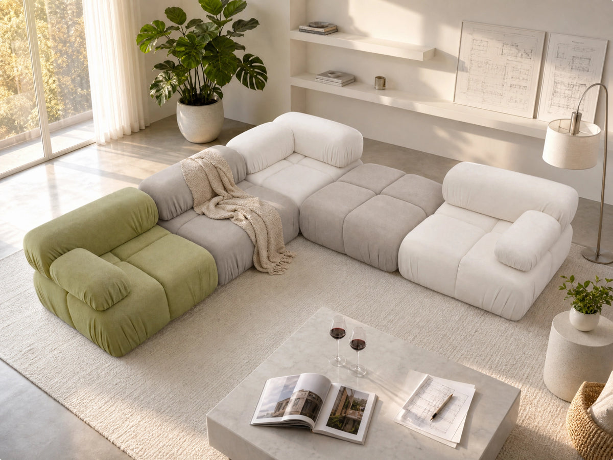 Anchor Modular Sofa mixed-color for a 5-seat configuration
