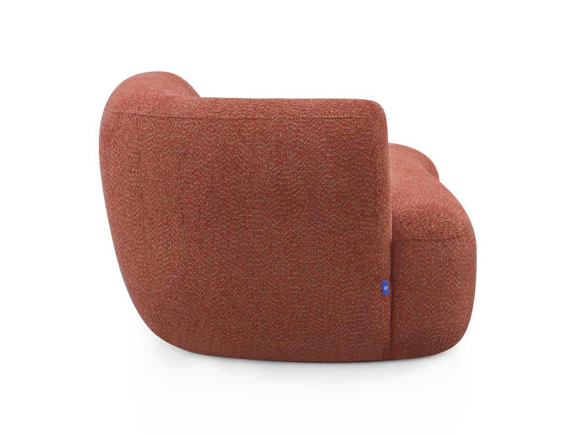 Arc Cove Modular Seat in Red Clay, side corner details