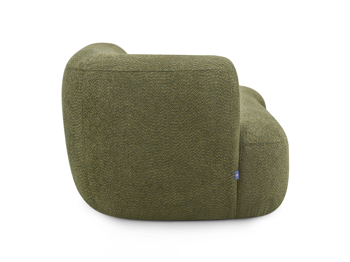 Arc Cove Modular Seat in Thyme Green, side corner details