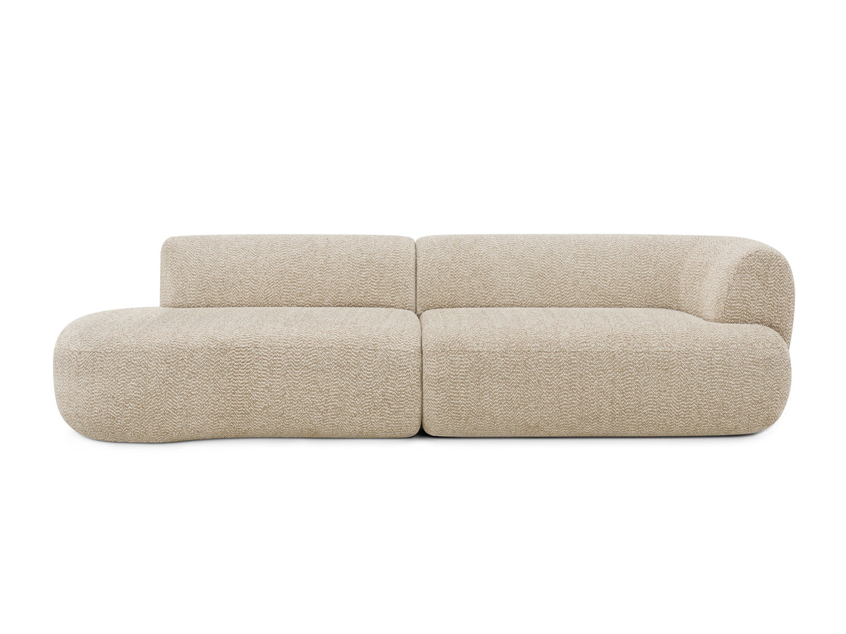 Arc Nook Modular Sofa in Pumice Light Grey, front view