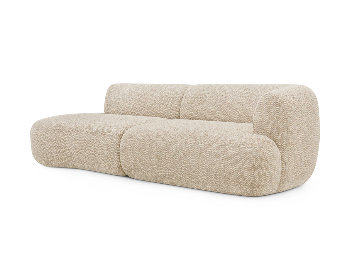 Arc Nook Modular Sofa in Pumice Light Grey, side view