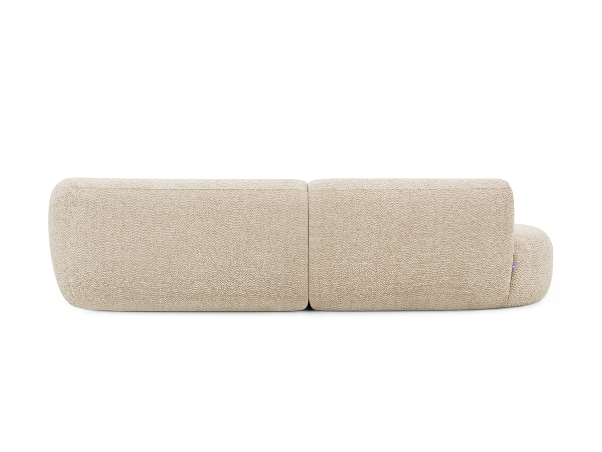 Arc Nook Modular Sofa in Pumice Light Grey, back view