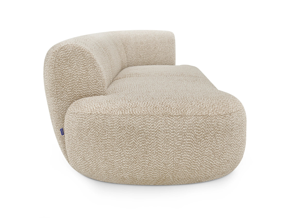 Arc Nook Modular Sofa in Pumice Light Grey, side corner details