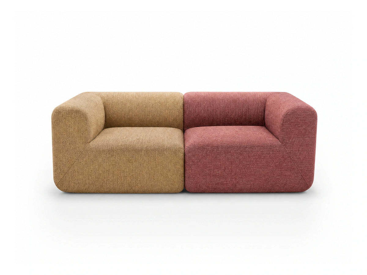 2 Seats, Turmeric Yellow, Brick Red