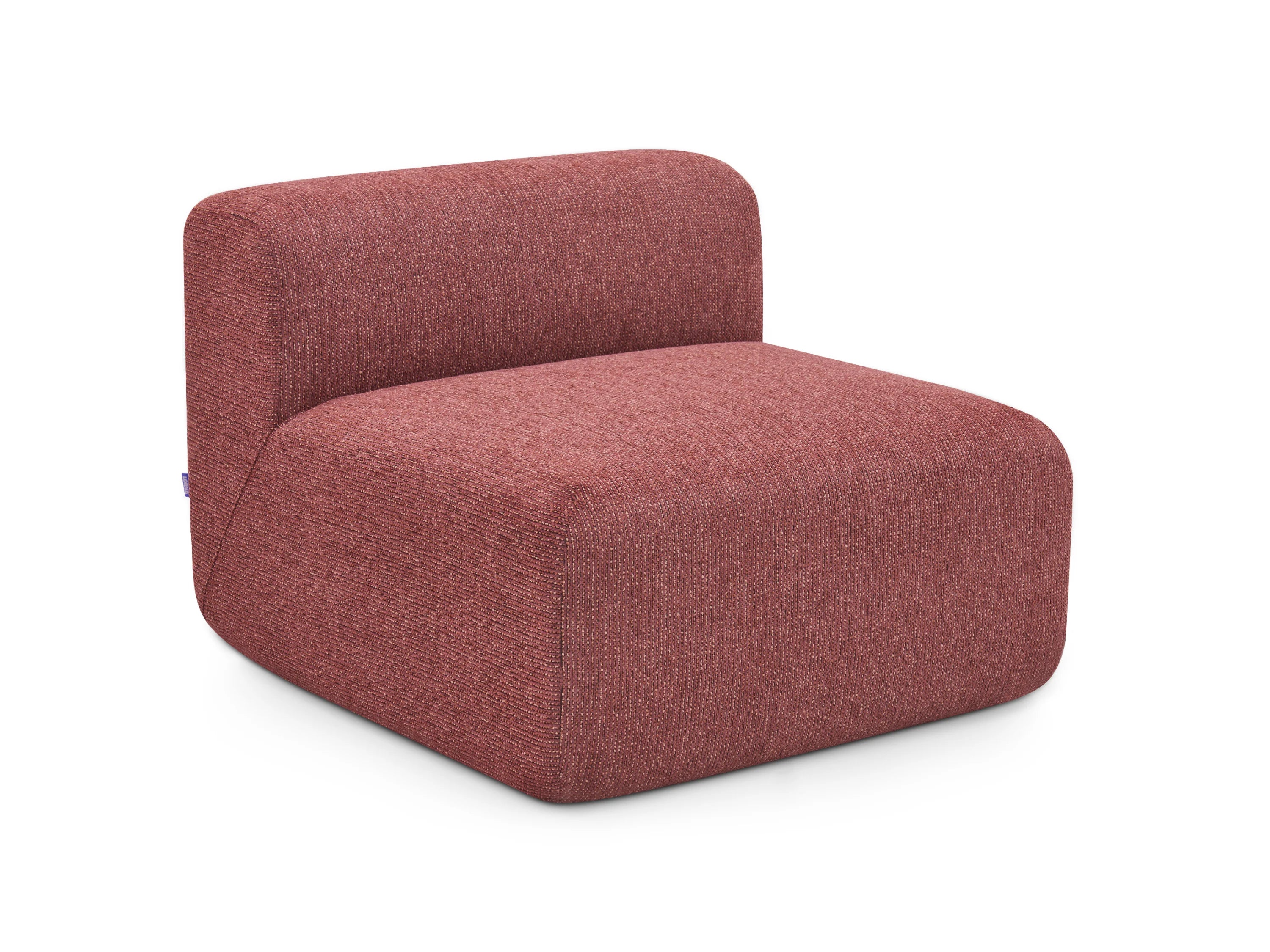 Ridge Armless Seat (Brick Red), studio view