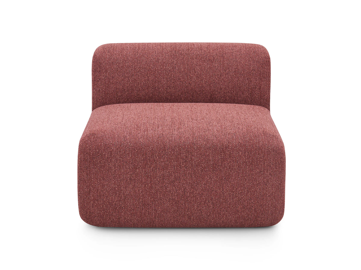 Ridge Armless Seat (Brick Red), front view