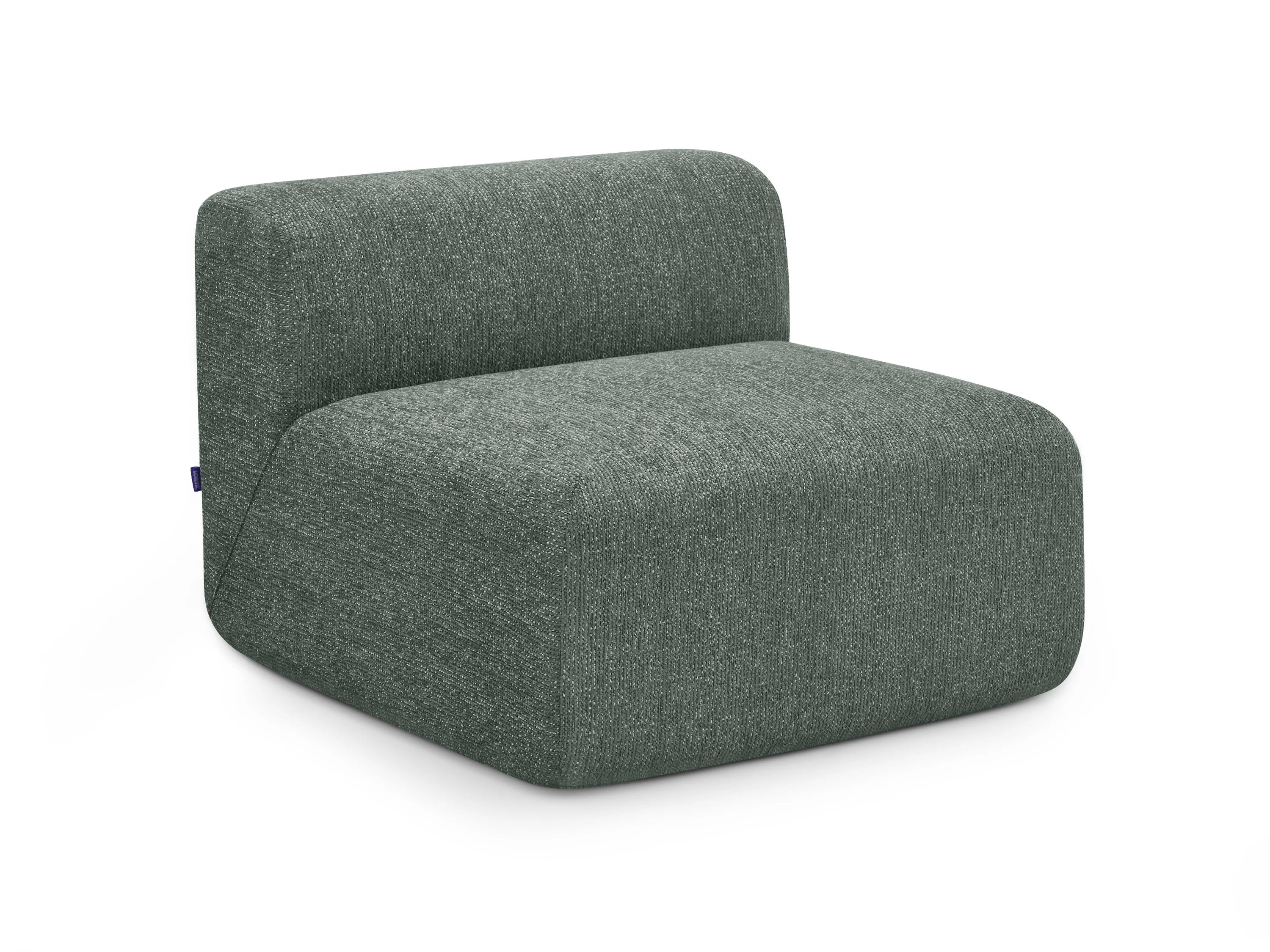 Ridge Armless Seat (Moss Green), studio view