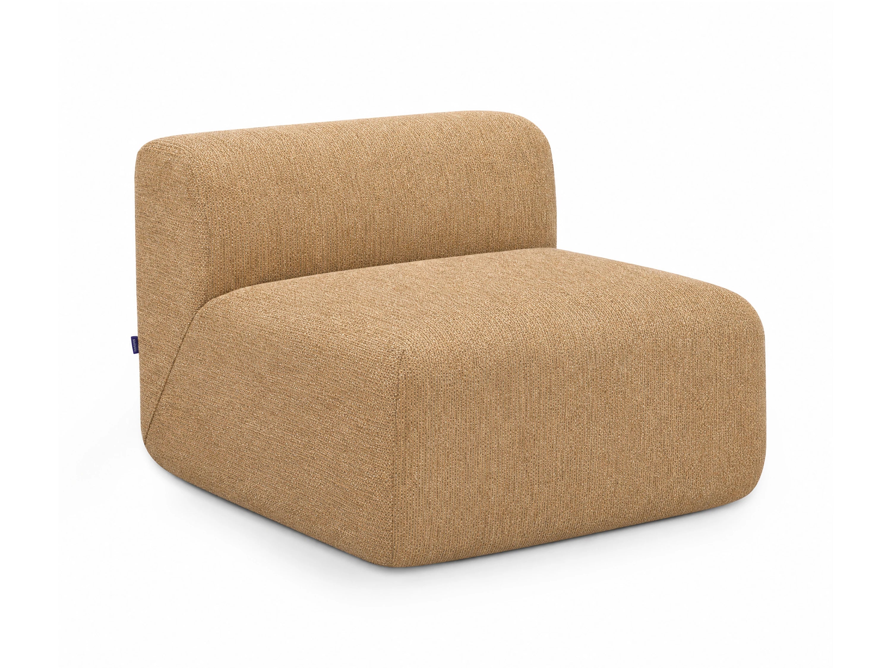 Ridge Armless Seat (Turmeric Yellow), studio view