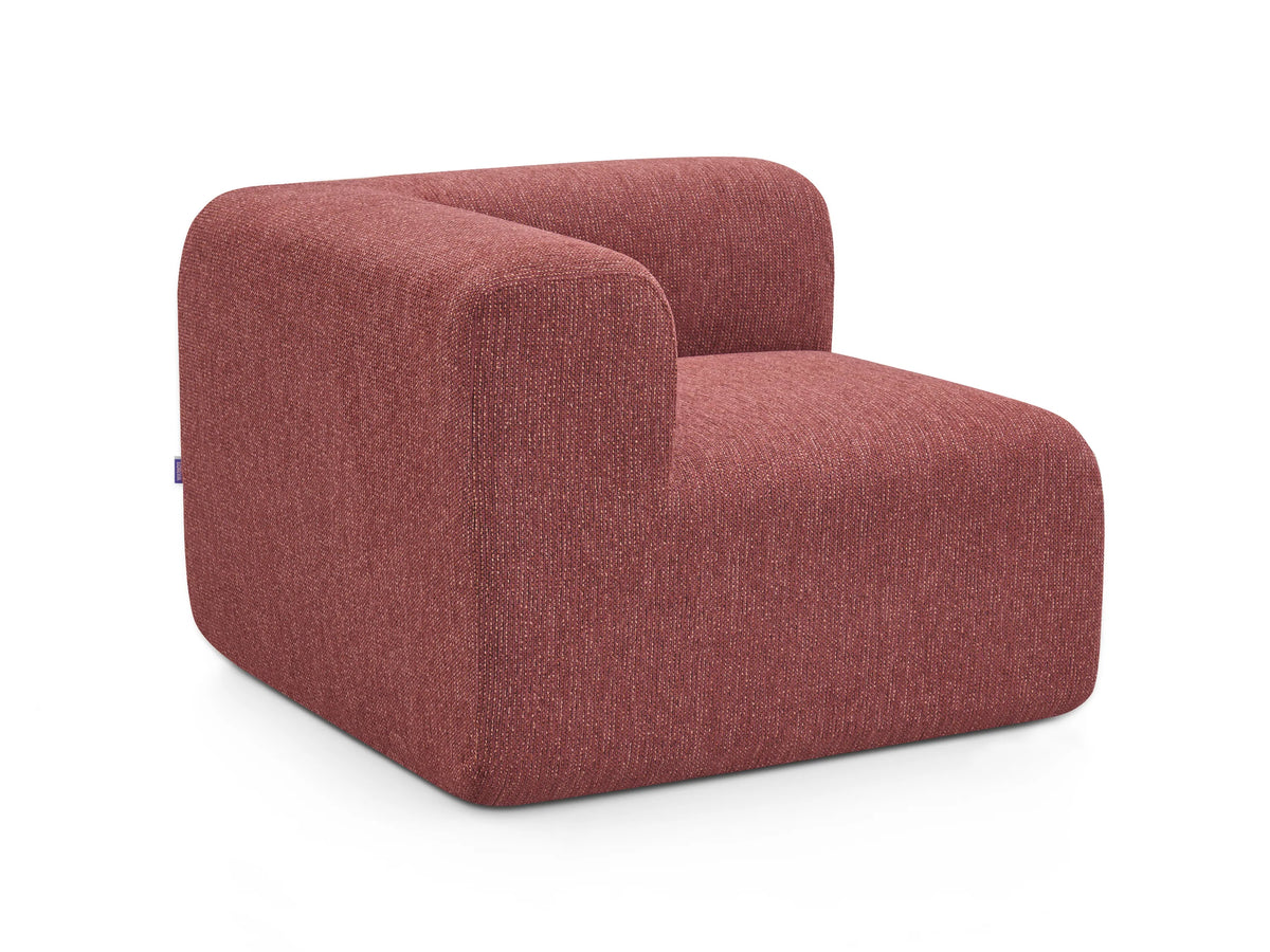 Ridge Corner Seat (Brick Red), studio view