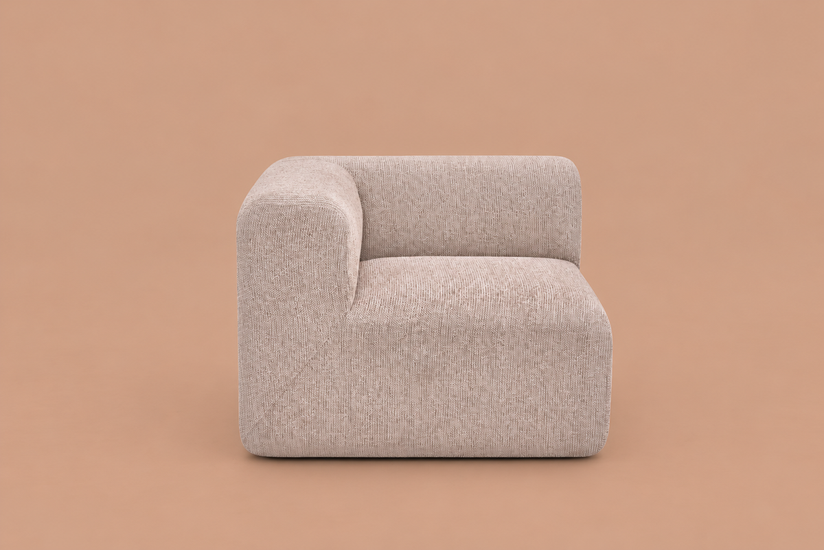1 Seat Corner Wheat Beige