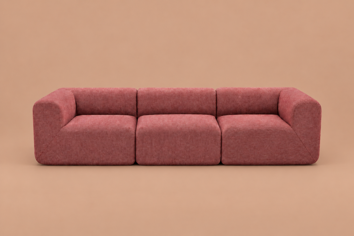 3 seats Corner Armless Corner Brick Red Brick Red Brick Red